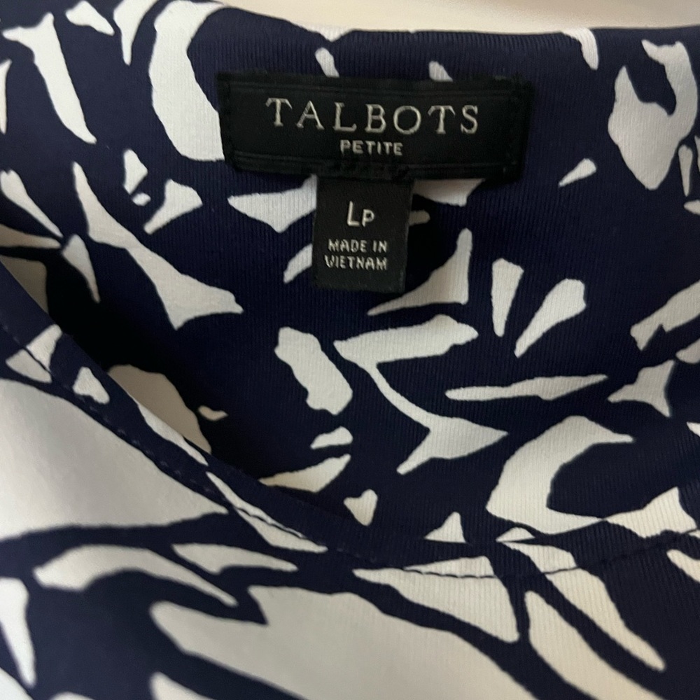 Talbots Navy and Cream dress